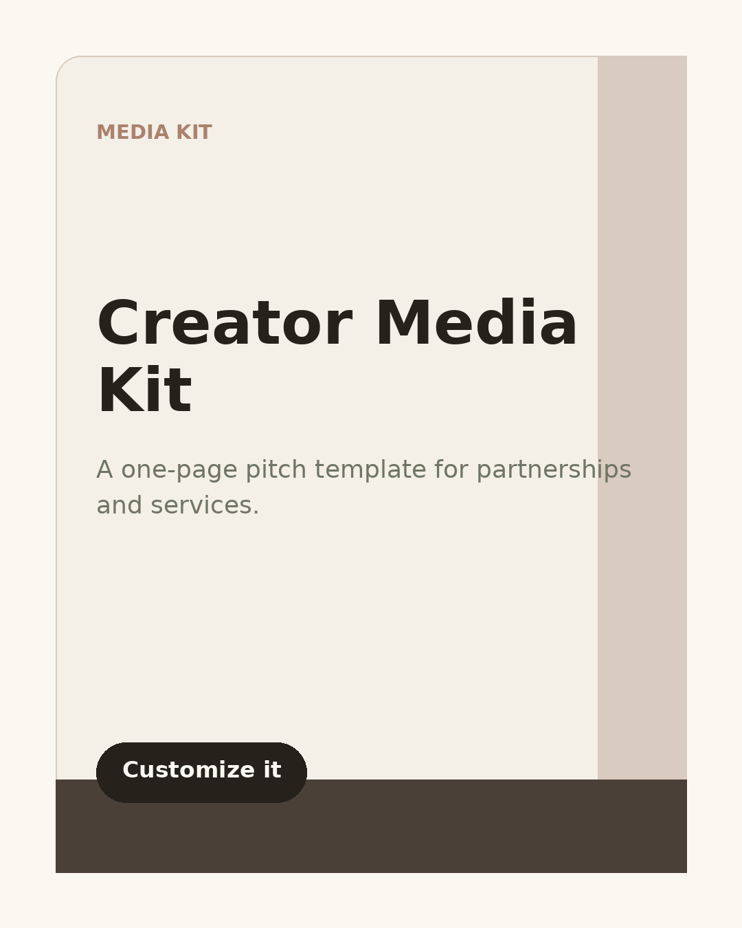 Creator media kit cover template preview